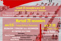 Giornata internazionale per l’eliminazione della violenza contro le donne. Pontassieve, 25-28 novembre 2019