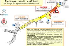 Publiacqua. Lavori in via Ghiberti a Pontassieve 24 luglio - 6 agosto 2017 