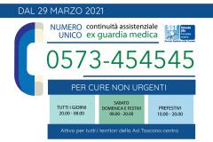 Numero unico di continuità assistenziale - ex guardia medica- Attivo dal 29 marzo 2021