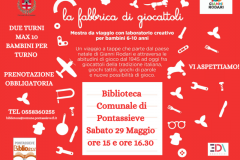 Biblioteca di Pontassieve. La fabbrica di giocattoli. Sabato 29 maggio 2021 