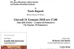 Il partito della democrazia di Paolo Bagnoli. Pontassieve, Sala delle Eroine, giovedì 31 gennaio 2019 ore 17:00. Locandina