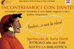Sabato 29 maggio alle 11 spettacolo itinerante di e con Ilaria Danti, Dante ci guiderà alla scoperta del viaggio della Divina Commedia