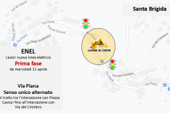 Realizzazione nuova linea elettrica “Progetto e-grid” nel centro abitato della frazione di Santa Brigida. Via Piana, variazioni temporanee alla circolazione stradale da mercoledì 21 aprile 2021 Realizzazione nuova linea elettrica “Progetto e-grid” nel centro abitato della frazione di Santa Brigida. Via Piana, variazioni temporanee alla circolazione stradale da mercoledì 21 aprile 2021