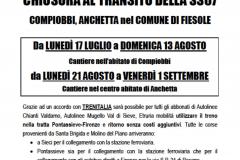 Chiusura al transito della SS67. Compiobbi ed Ellera nel Comune di Fiesole