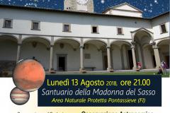 Pontassieve, 13 agosto 2018. Osservazione astronomica guidata a commentata dagli esperti della società astronomica Galileo Galilei
