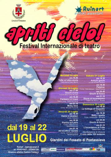 Apriti cielo. Dal 19 al 22 luglio ai Giardini del Fossato, Pontassieve Apriti cielo. Dal 19 al 22 luglio ai Giardini del Fossato, Pontassieve