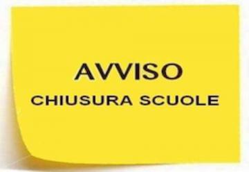 Avviso chiusura scuole Avviso chiusura scuole