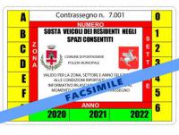 Rilascio permessi sosta residenti anno 2021