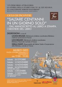 "Saltare cent'anni in un giorno solo" ... dal manoscritto al libro a stampa . I mestieri del libro