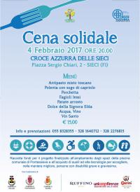 Cena solidale di raccolta fondi 4 febbraio 2017