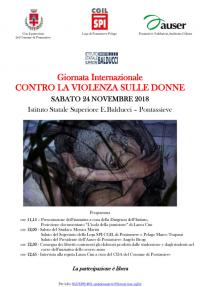 Giornata Internazionale contro la violenza sulle donne. Pontassieve, 24 novembre 2018