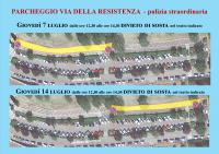 Pulizia straordinaria del parcheggio in Via della Resistenza
