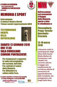 A scuola di Memoria. Memoria e sport. Pontassieve 2018