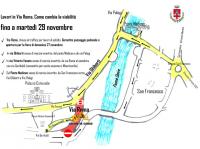 via Roma, Pontassieve. Lavori alla rete idrica