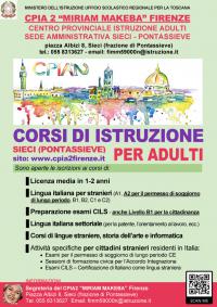 Offerta formativa per gli adulti al Cpia2. Corsi 2022/2023