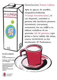 Febbraio 2022. L’associazione Tessere Cultura ha aperto in Via Montanelli il nuovo spazio “A lunga conversazione!”