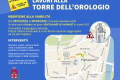 La Porta Aretina (Torre dell’Orologio) lavori dal 28/03 al 5/04/2022 
