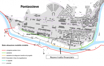 Pontassieve.Pista ciclabile tra il Parco Fluviale al Ponte di Rosano