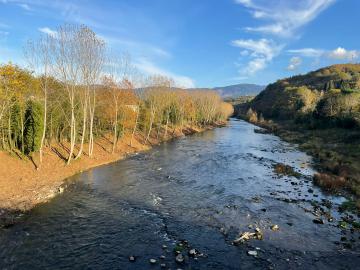 Pontassieve lavori sull'Arno al Parco Fluviale De Andrè