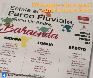 Baraonda 2023. Estate al Parco Fluviale Fabrizio De Andrè Baraonda 2023. Estate al Parco Fluviale Fabrizio De Andrè