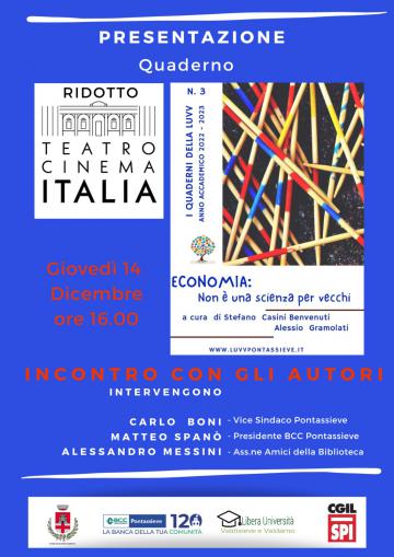 Economia: Non è una scienza per vecchi. Pontassieve, Giovedì 14 dicembre 2023 ore 16 Economia: Non è una scienza per vecchi. Pontassieve, Giovedì 14 dicembre 2023 ore 16
