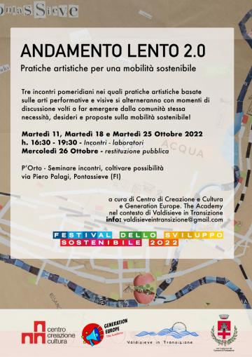 Andamento lento 2.0 presso gli spazi di P’Orto (Parco della Docciola, Pontassieve). Pontassieve, ottobre 2022 Andamento lento 2.0 presso gli spazi di P’Orto (Parco della Docciola, Pontassieve). Pontassieve, ottobre 2022