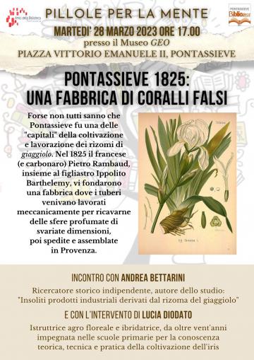 Pontassieve 1825: Una fabbrica di coralli falsi. 28 marzo 2023