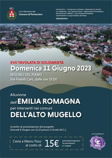 Domenica 11 giugno 2023 alle ore 19 torna la consueta tavolata di solidarietà organizzata a Molino del Piano, Pontassieve Domenica 11 giugno 2023 alle ore 19 torna la consueta tavolata di solidarietà organizzata a Molino del Piano, Pontassieve