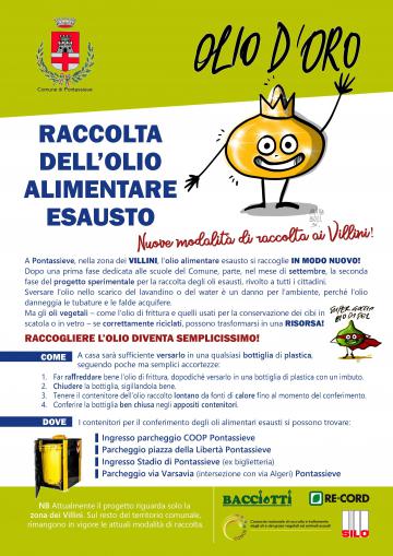 Olio d’Oro. Raccolta dell’Olio alimentare esausto dal 27 settembre 2021