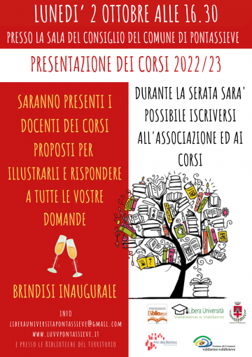 Presentazione corsi Libera Università Valdisieve Valdarno