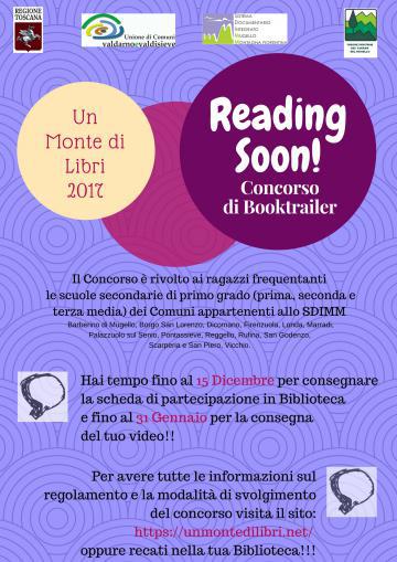 Reading soon. Concorso rivolto alle scuole medie, scadenza posticipata a 22 dicembre 2017 Reading soon. Concorso rivolto alle scuole medie, scadenza posticipata a 22 dicembre 2017