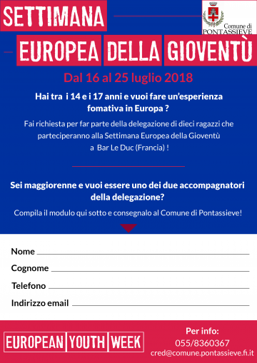 Settimana europea della gioventù. 16-25 luglio 2018 a Bar Le Duc 